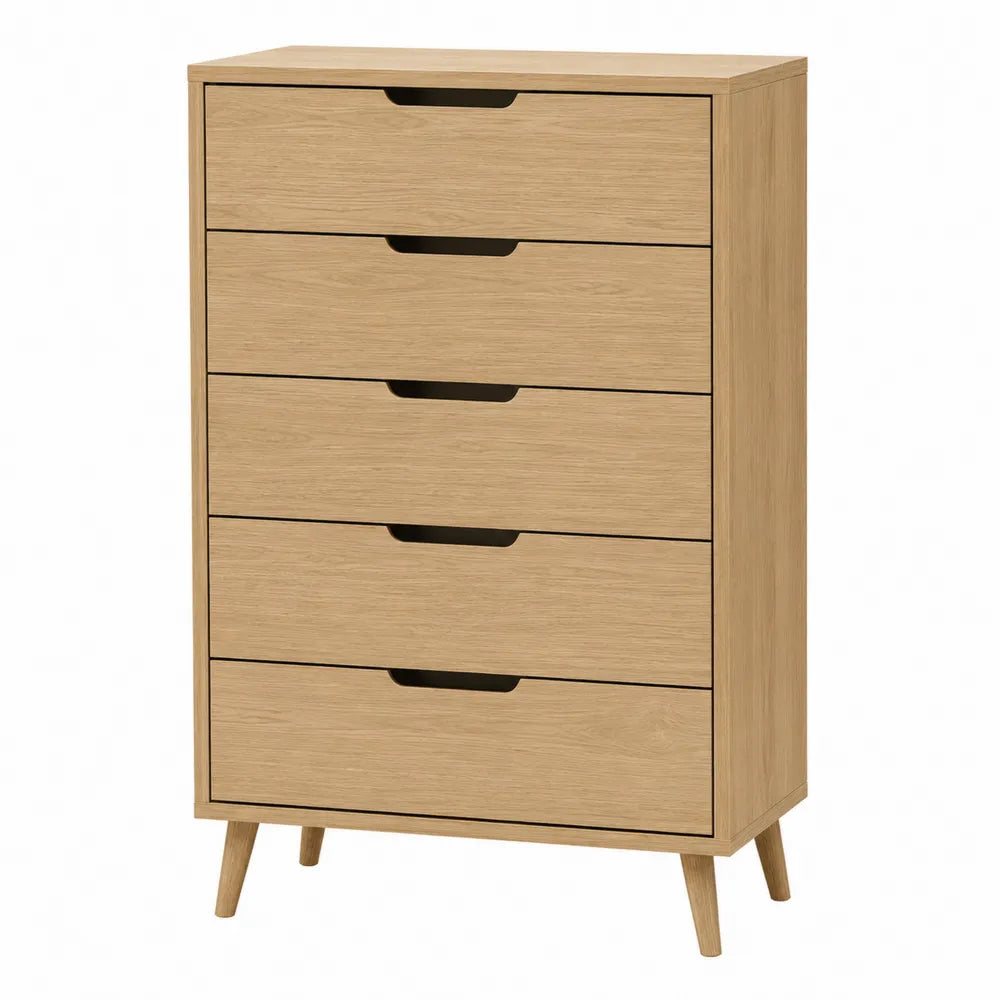 Cajonera de Madera de Roble con 5 Cajones