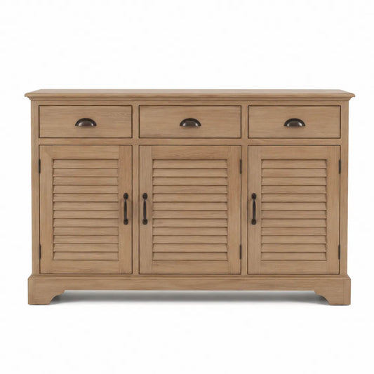 Aparador de Madera de Roble con 3 Puertas y 3 Cajones