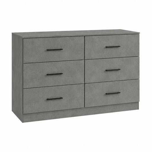 Cajonera de 6 cajones gris con melamina 120x75x40 cm
